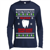 Molar bear fighting against enamel cruelty Christmas - Canvas Long Sleeve T-Shirt