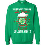 I Just Want To Drink Hot Chocolate & Watch Vegas Golden Knights Ugly Christmas Sweater PINGPONG