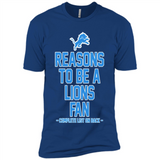 Reasons to be a Detroit Lions Fan Complete List on Back - Premium Short Sleeve T-Shirt