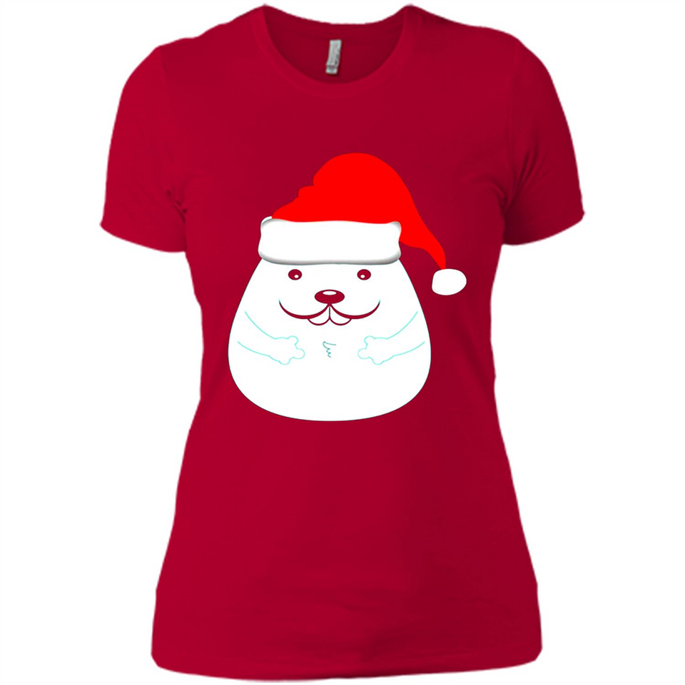 Funny Hamster Christmas t-shirt Santa Hat - Ladies' Boyfriend T-Shirt