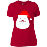 Funny Hamster Christmas t-shirt Santa Hat - Ladies' Boyfriend T-Shirt