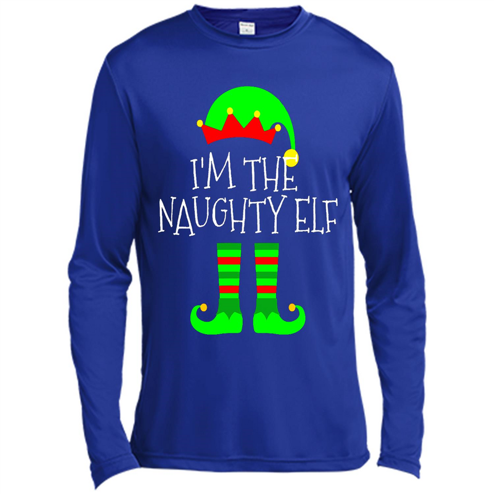 Matching Family Christmas Shirt Funny I'm The Naughty Elf Black mugs PINGPONG - Canvas Long Sleeve T-Shirt