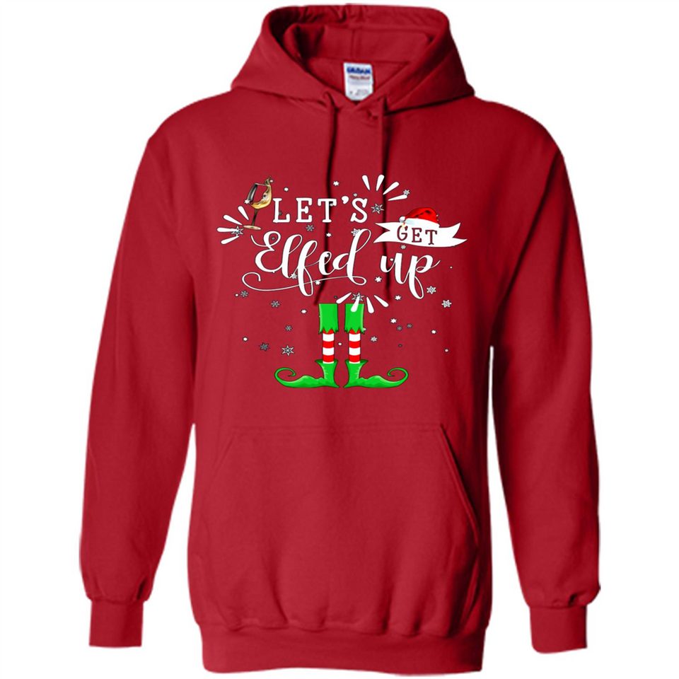 Let's Get Elfed Up Funny Drinking Wine Christmas Elf PINGPONG