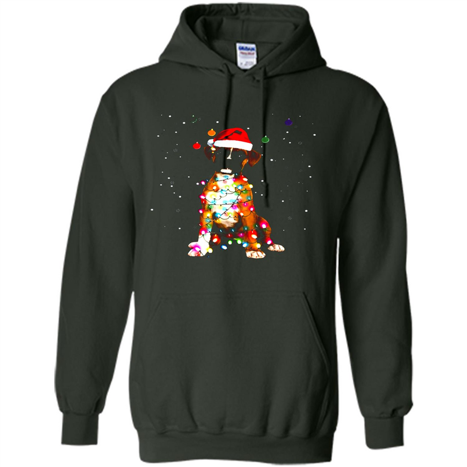 Christmas Lights Boxer Dog Funny Xmas Sweatshirt - Hoodie