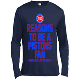 Reasons to be a Detroit Pistons Fan Complete List on Back - Canvas Long Sleeve T-Shirt
