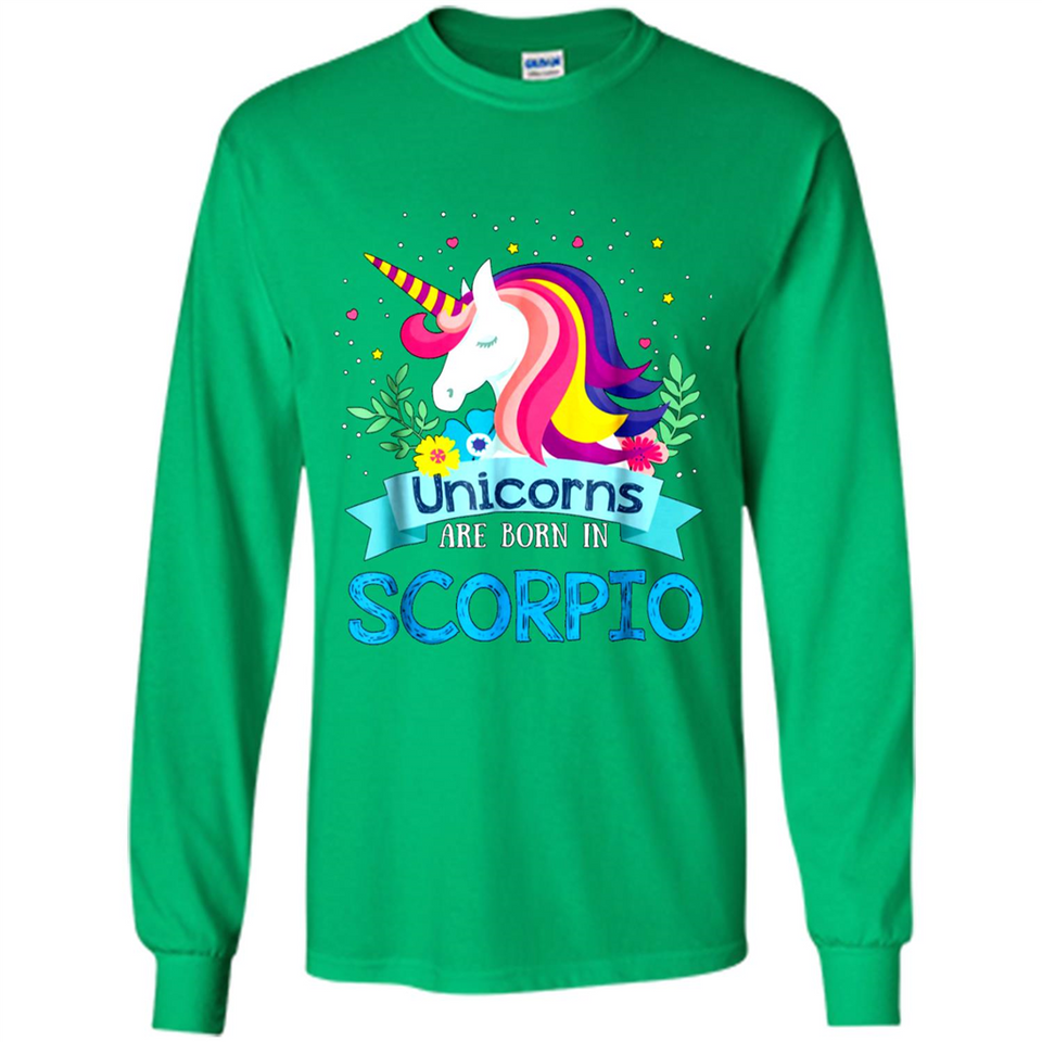 Unicorns are born in Scorpio Birthday Rainbow Gift Ladies Custom
