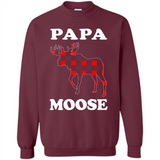 Papa Moose Funny Christmas Plaid Buffalo T-Shirt - Sweatshirt