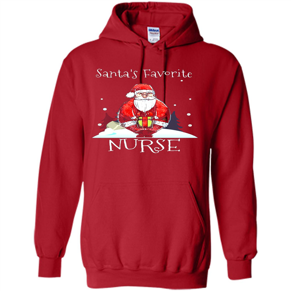 Funny Christmas Nurse Shirt, Santa_s Favorite Nurse - Hoodie