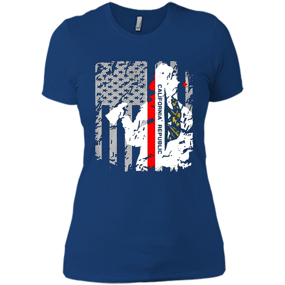 Paradise California Firefighter Thin Red Line Funds Youth T-Shirt PINGPONG - Ladies' Boyfriend T-Shirt