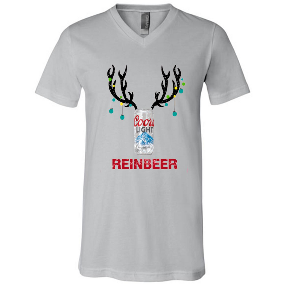 Coors Light Reinbeer Funny Beer Reindeer Christmas Sweatshirt - Canvas Unisex V-Neck