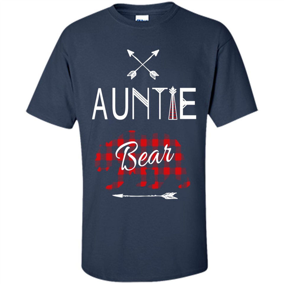 Aunt Shirt Buffalo Plaid Family Camp Bear Tee - Shirt