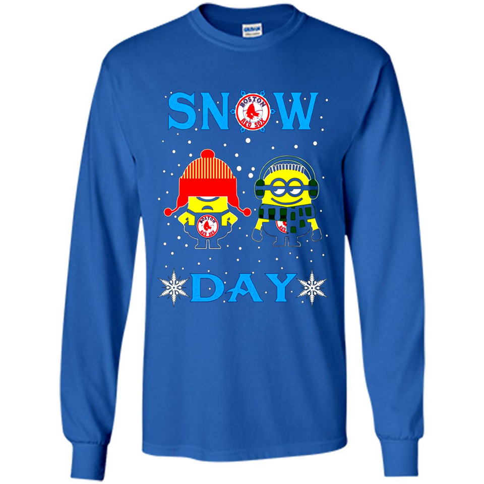 Snow Day Shirt For Boston Red Sox Vs Minion Fans pingpong