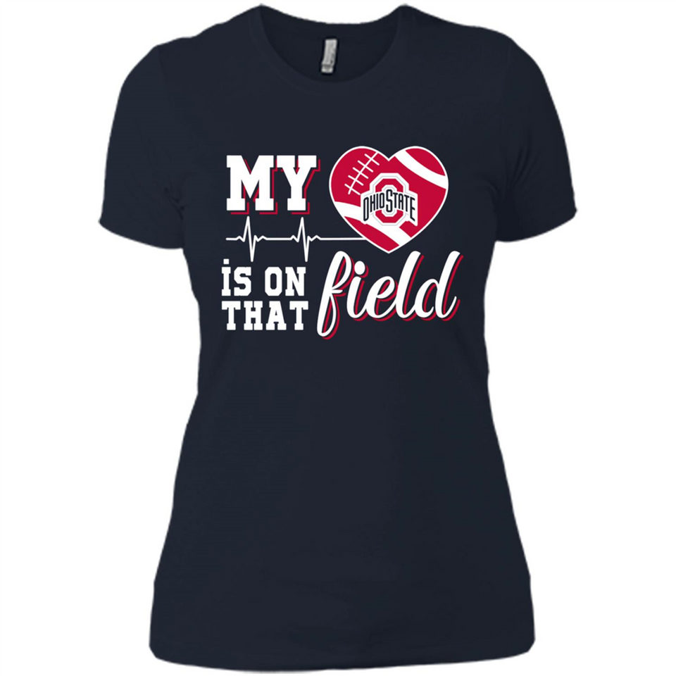 Ohio State Buckeyes Football My Heart is on that Field - Ladies' Boyfriend T-Shirt