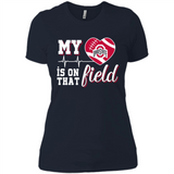Ohio State Buckeyes Football My Heart is on that Field - Ladies' Boyfriend T-Shirt