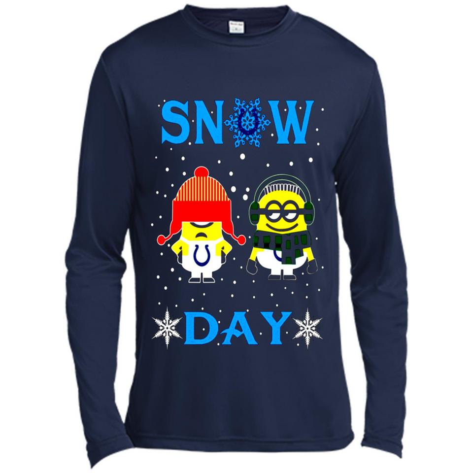 Snow Day Shirt For Indianapolis Colts Vs Minion Fans pingpong