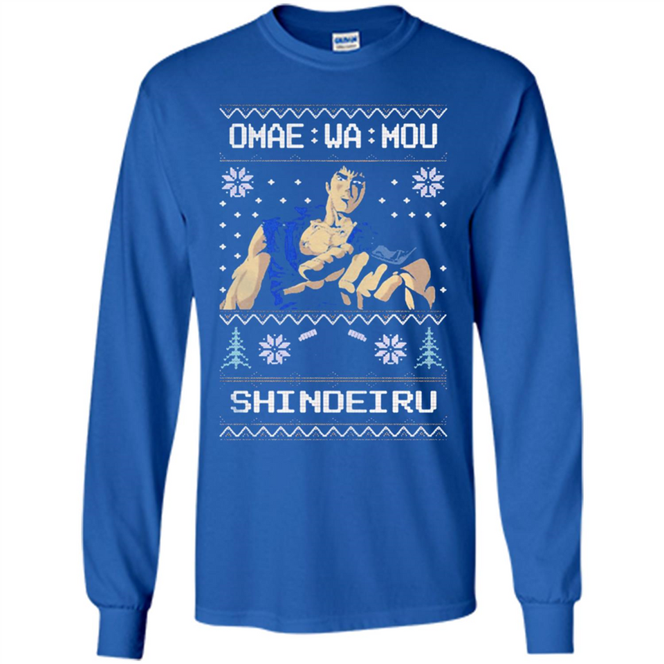 Omae Wa Mou Shindeiru Ugly Christmas Sweater - Long Sleeve T-Shirt