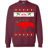 Dinosaur and Santa Clause Ugly Christmas Sweater - Sweatshirt