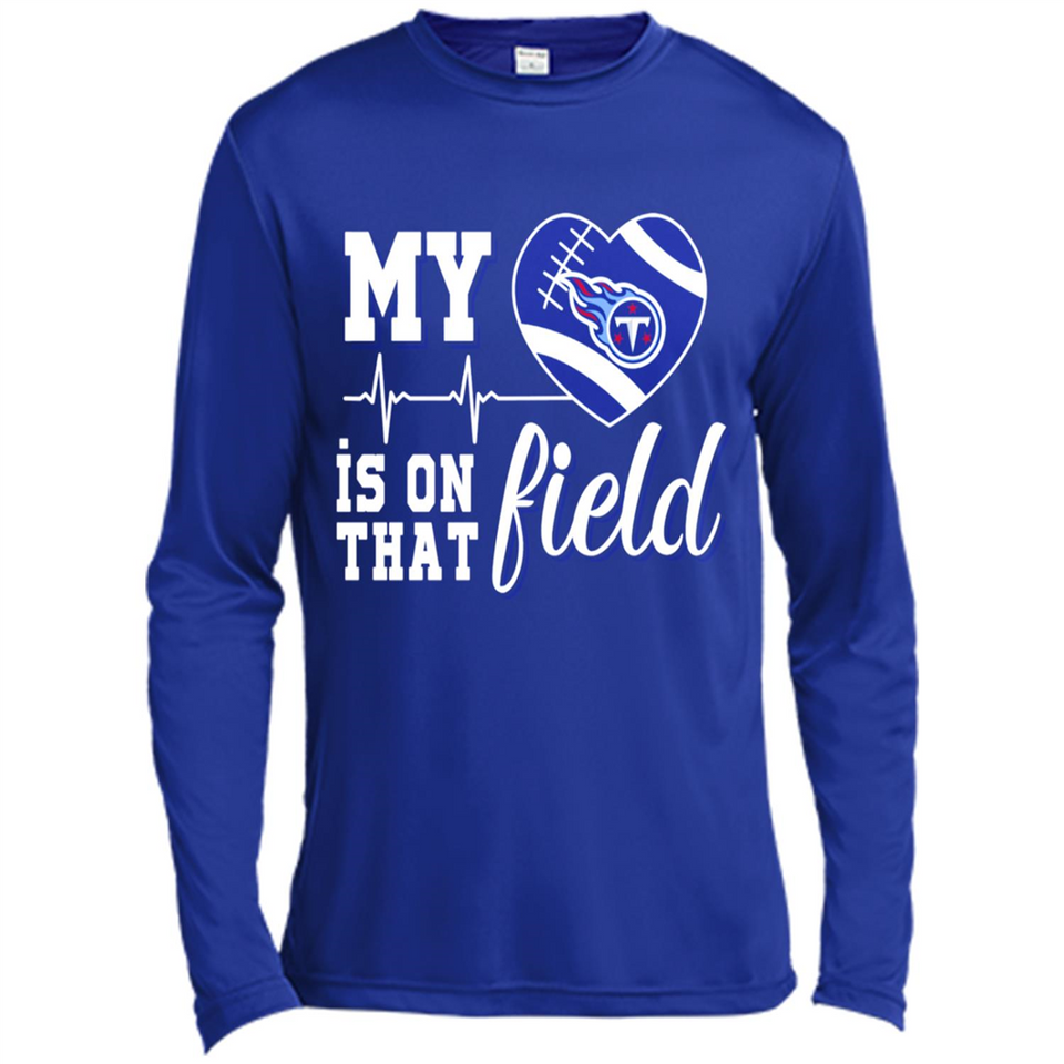 Tennessee Titans Football My Heart is on that Field - Canvas Long Sleeve T-Shirt