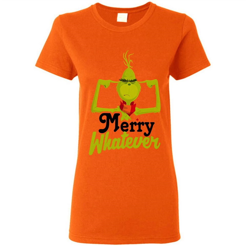 Grinch Merry Whatever Funny Christmas Sporty - Ladies Short-Sleeve