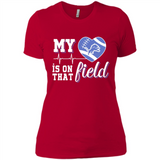 Detroit Lions Football My Heart is on that Field - Ladies' Boyfriend T-Shirt