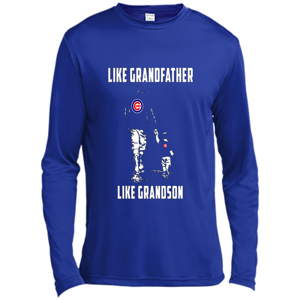Chicago Cubs GrandFather Like GrandSon - Canvas Long Sleeve T-Shirt