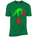 Christmas The Grinch Hand Holding Hippie Ornament - Premium Short Sleeve T-Shirt