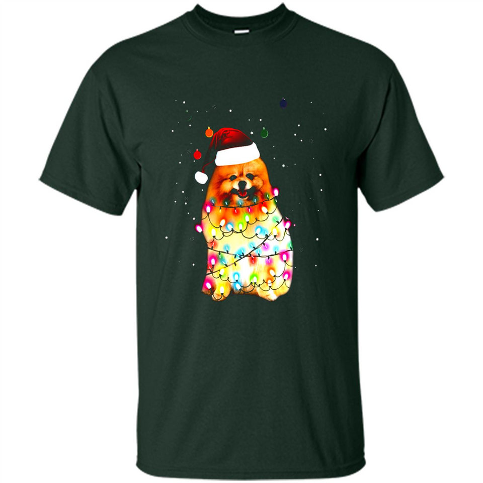 Pomeranian Santa Lights Christmas Dog Xmas Sweatshirt - Shirt