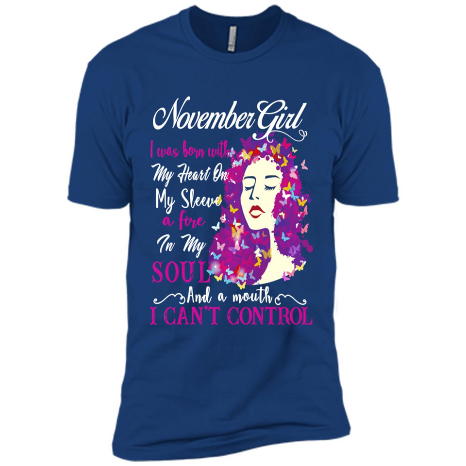 November Butterfly Girl - Premium Short Sleeve T-Shirt