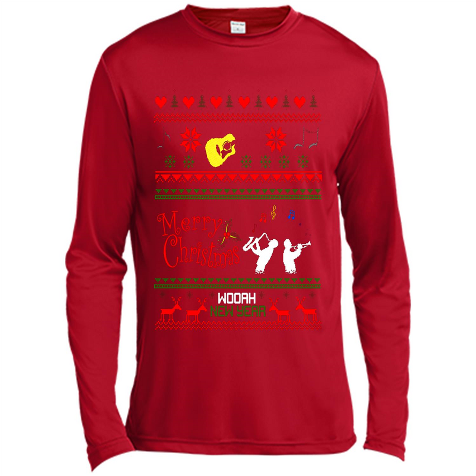 Music Ugly Christmas SweatShirt - Canvas Long Sleeve T-Shirt