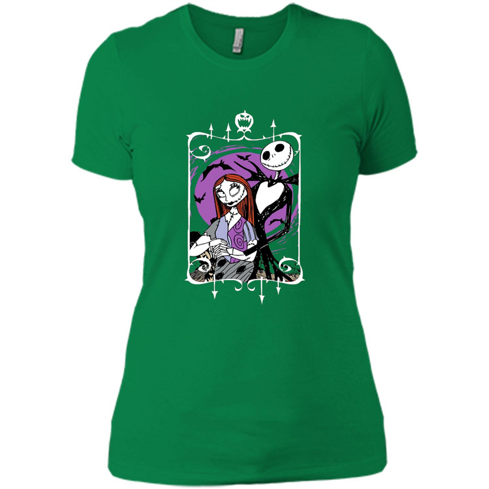 Disney Nightmare Before Christmas Jack And Sally T-Shirt - Ladies' Boyfriend T-Shirt