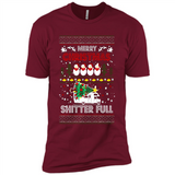 Merry Christmas Shitter Full Christmas Tree Snowman Sweater PINGPONG - Premium Short Sleeve T-Shirt