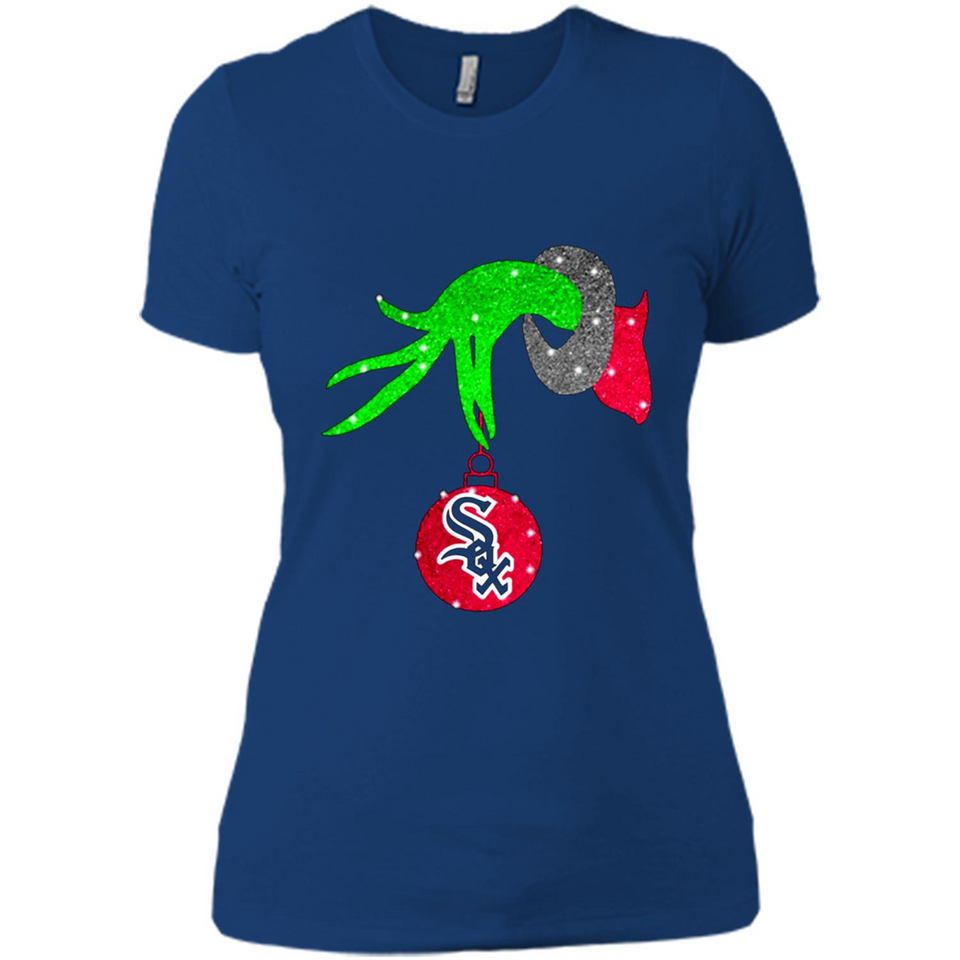 GRINCH HAND HOLDING CHICAGO WHITE SOX GLITTER CHRISTMAS PINGPONG
