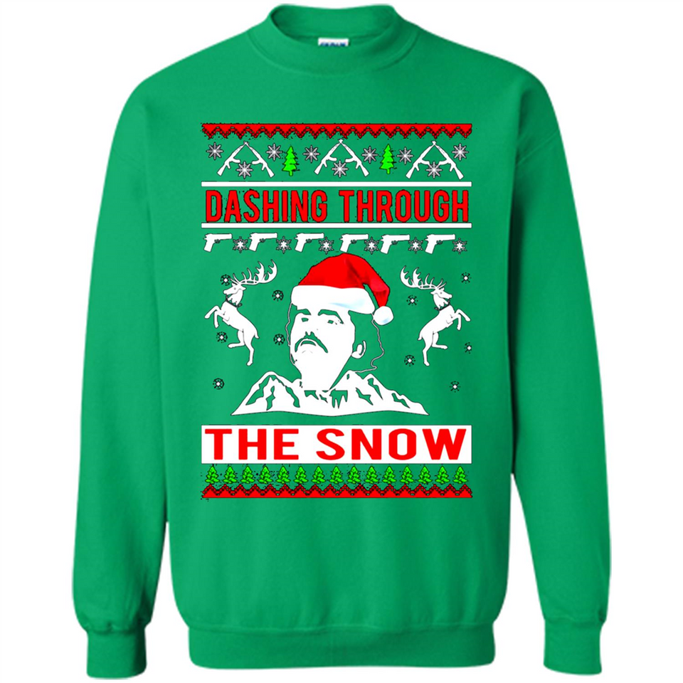 Narcos dashing through the snow Christmas sweatshirt PINGPONG
