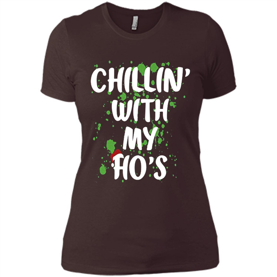 Chillin With My Ho's Funny Christmas - Ladies' Boyfriend T-Shirt