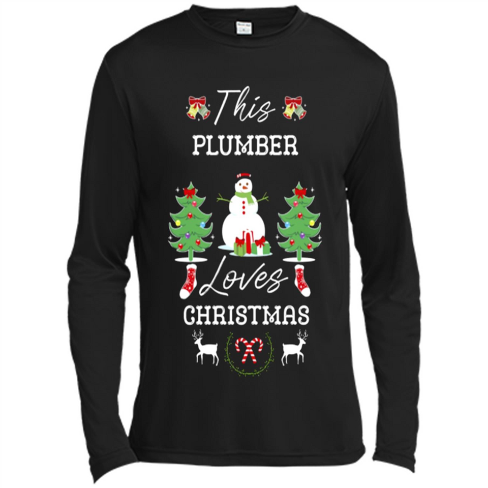This Plumber Loves Christmas Tree Shirt with Snowman