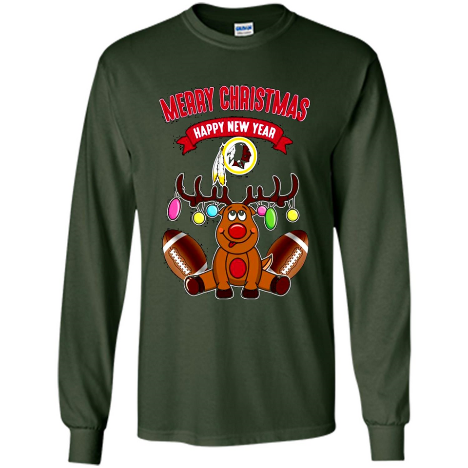Washington Redskins NFL Reindeer Funny Merry Christmas And Happy New Year