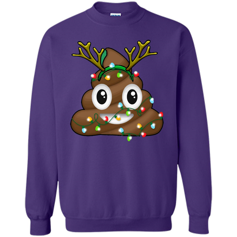 Reindeer Poop Emoji Cute Merry Christmas T-Shirt - Sweatshirt