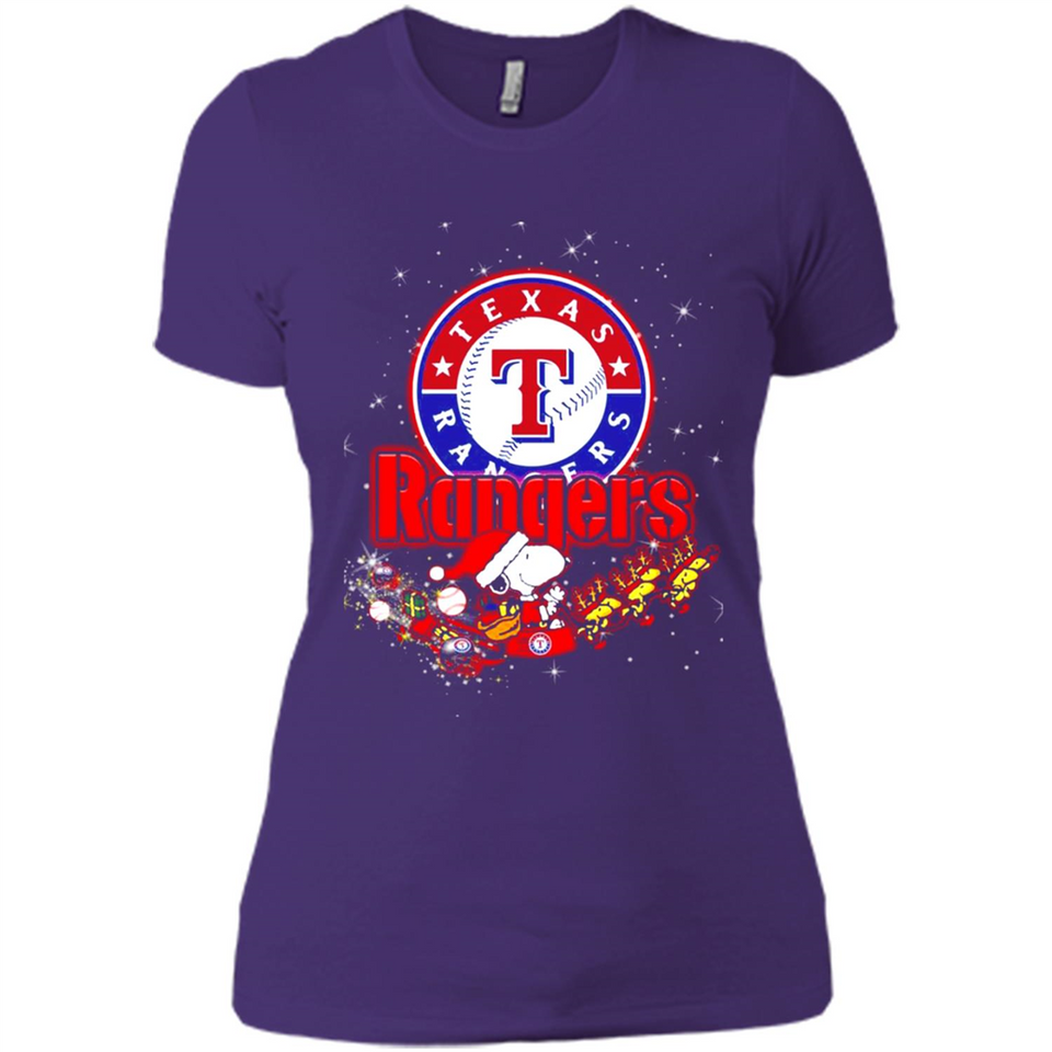 Snoopy Christmas Texas Rangers - Ladies' Boyfriend T-Shirt