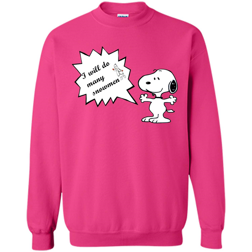 Snoopy I Will Do Many Snowman Christmas