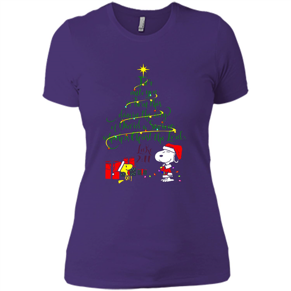 Snoopy Christmas Tree T-Shirt - Ladies' Boyfriend T-Shirt