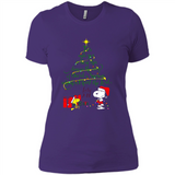 Snoopy Christmas Tree T-Shirt - Ladies' Boyfriend T-Shirt