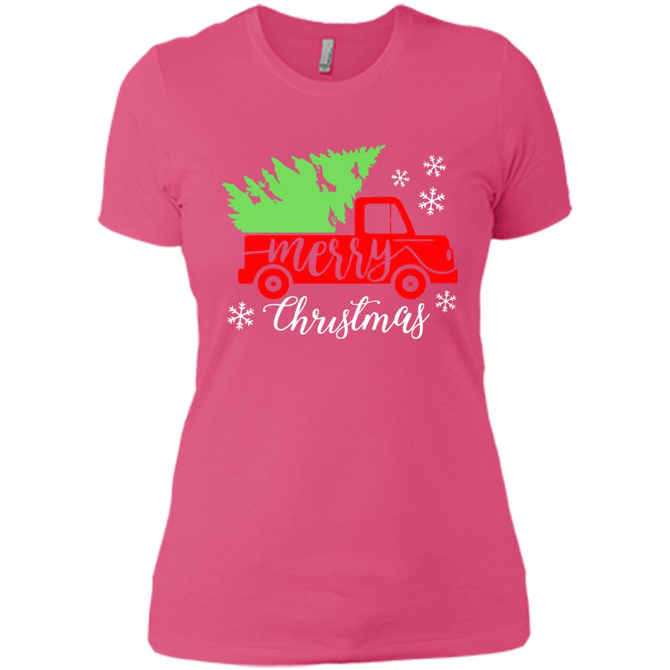 Vintage Christmas Classic Truck T-Shirt with Snow and Tree