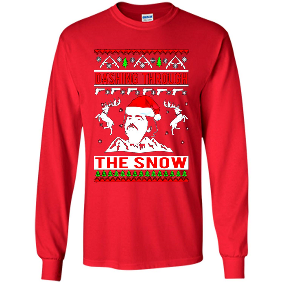 Narcos dashing through the snow Christmas sweatshirt PINGPONG