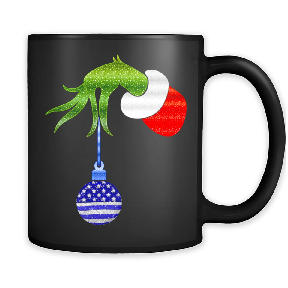 Grinch Holding American Flag ornament Christmas