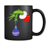 Grinch Holding American Flag ornament Christmas