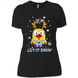Minion Baltimore Ravens Ugly Christmas Sweater Let it Snow - Ladies' Boyfriend T-Shirt