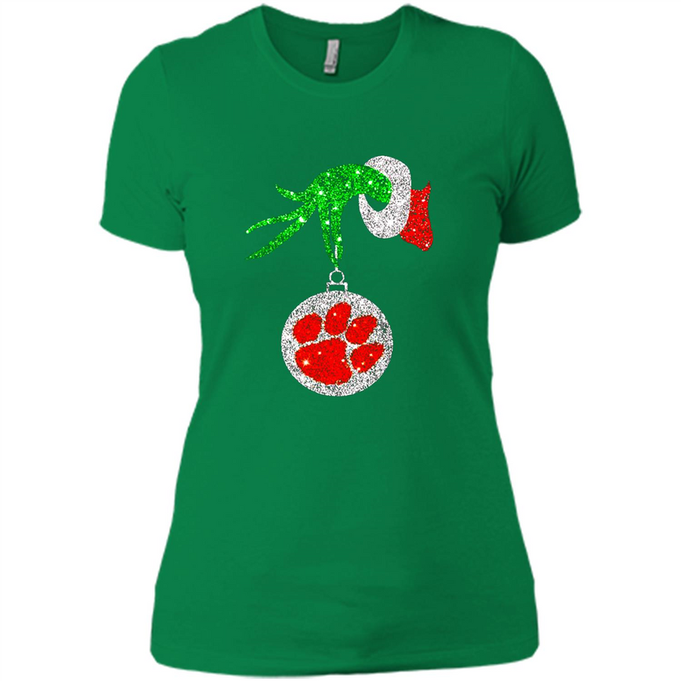 Amazing tee Clemson Tigers Glitter Grinch Monogram Ornament Christmas Gift - Sao chép - Ladies' Boyfriend T-Shirt