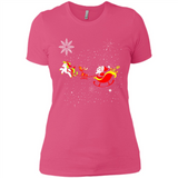 Christmas Unicorn Rudolph and Santa - Ladies' Boyfriend T-Shirt