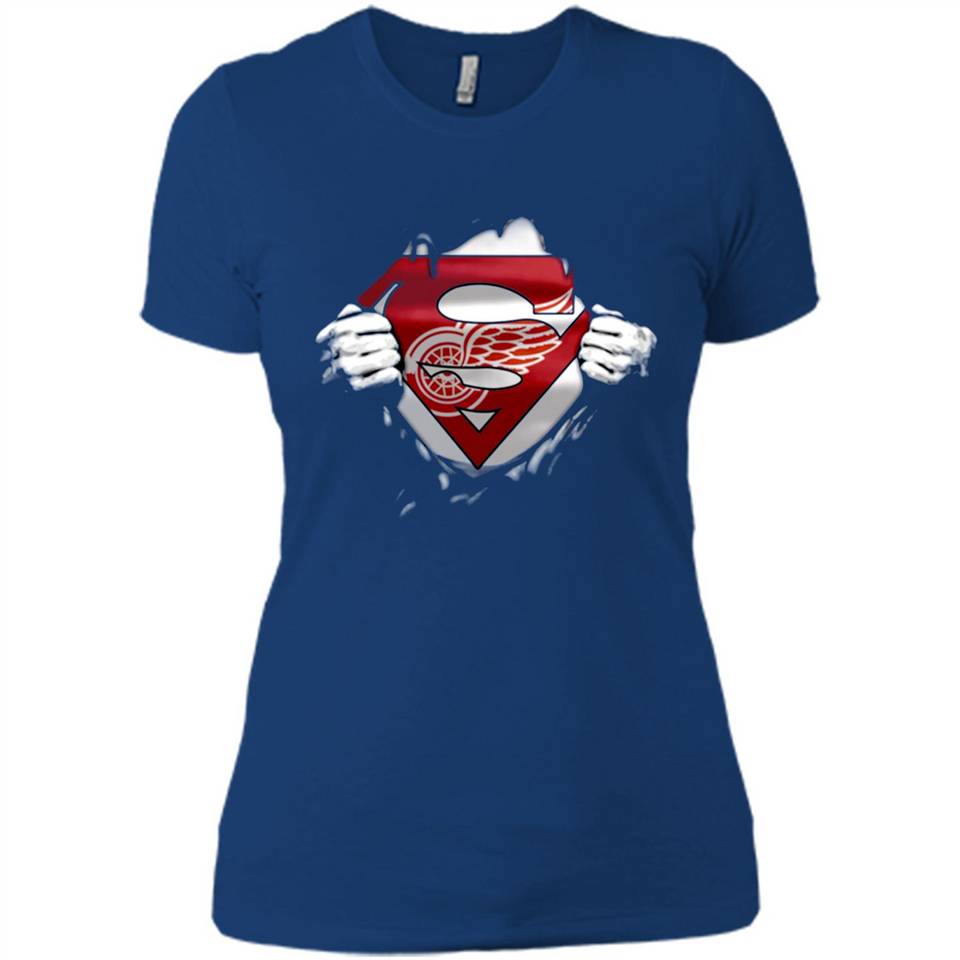 Detroit Red Wings And Superman Fans - Ladies' Boyfriend T-Shirt