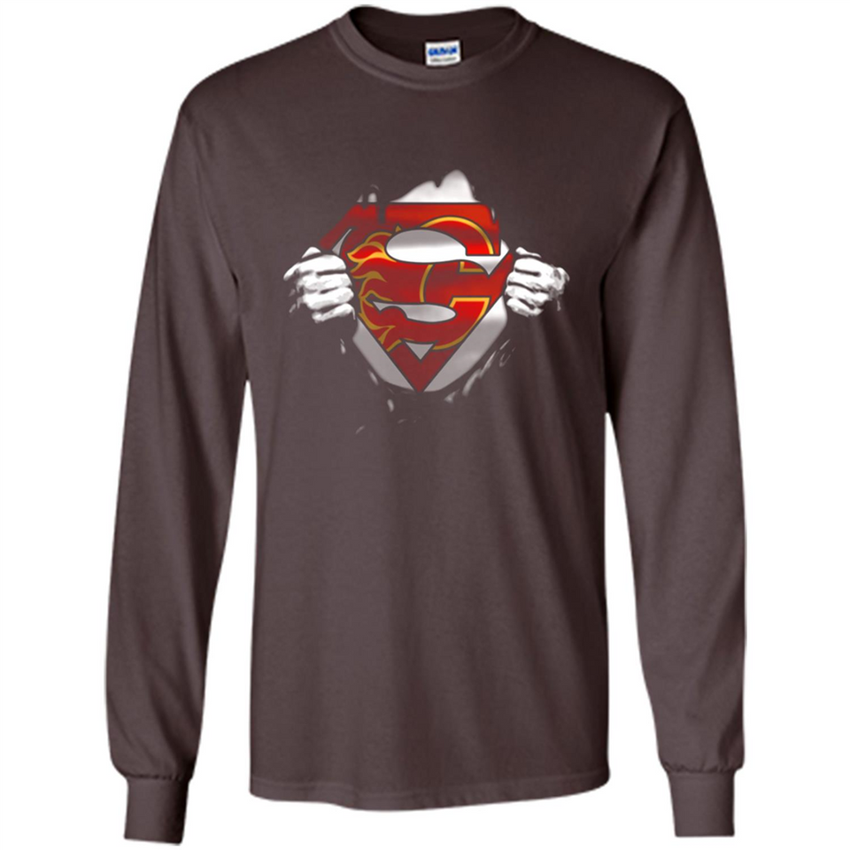 Calgary Flames And Superman Fans - Long Sleeve T-Shirt